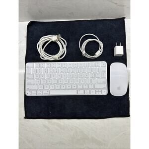 Apple Magic Keyboard A2450 Mouse 2 A1657 Excellent Condition W/ Lightning Cable